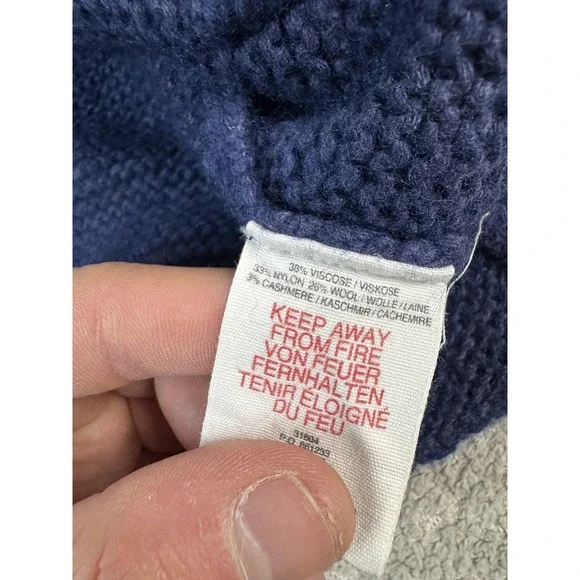 Mini Boden Cardigan Sweater Girls 4-5 Blue Knit Wool Cashmere Buttons Front - Picture 5 of 7